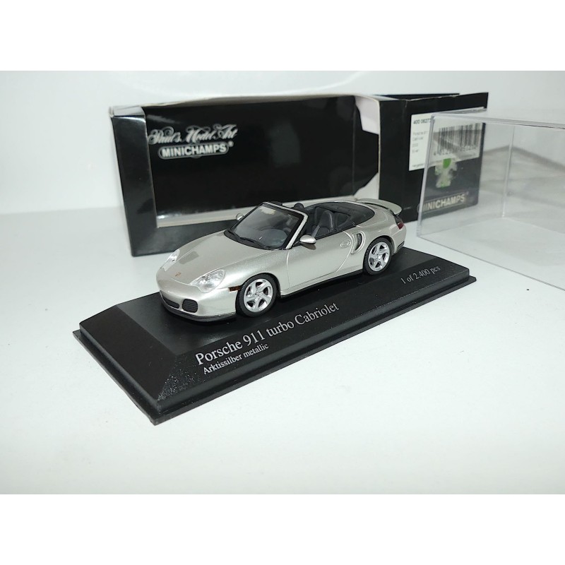 PORSCHE 911 TURBO CABRIOLET 996 2003 Gris Clair MINICHAMPS 1:43