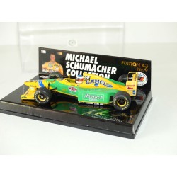 BENETTON FORD B193 B GP ESTORIL 1992 M. SCHUMACHER MINICHAMPS 1:43 avec PUB