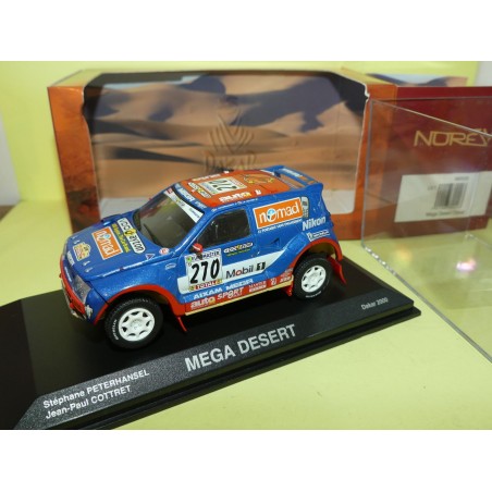 MEGA DESERT N°270 RALLYE A DAKAR S. PETERHANSEL NOREV 1:43 2ème
