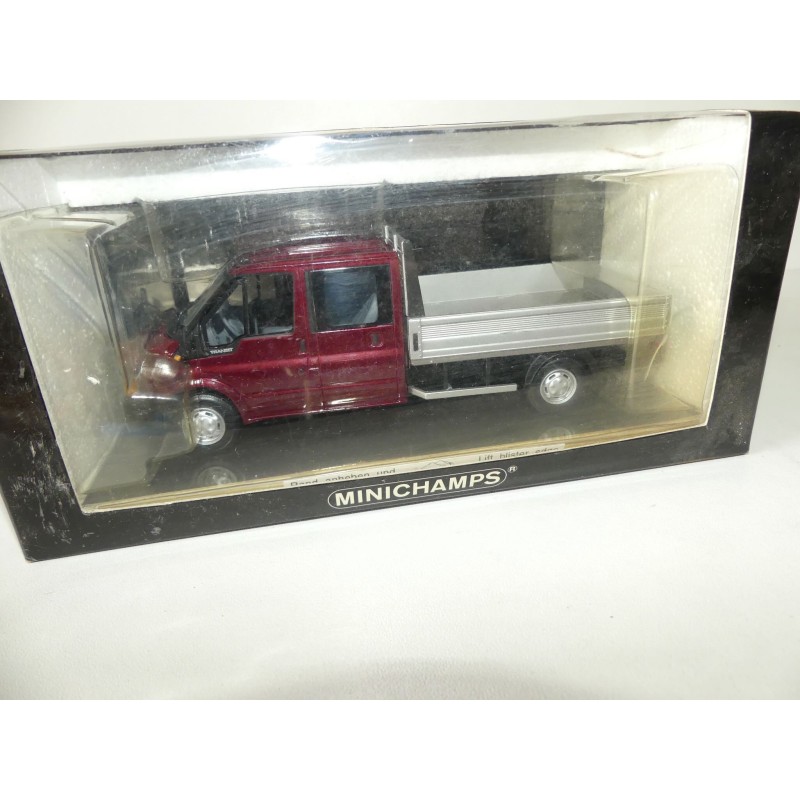 FORD TRANSIT DOUBLE CABINE BENNE 2001 Bordeaux MINICHAMPS 1:43