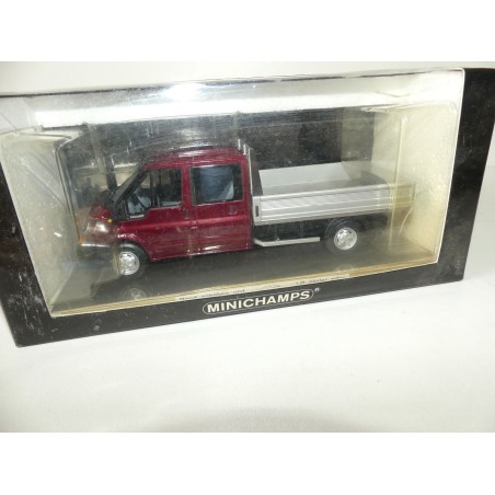 FORD TRANSIT DOUBLE CABINE BENNE 2001 Bordeaux MINICHAMPS 1:43