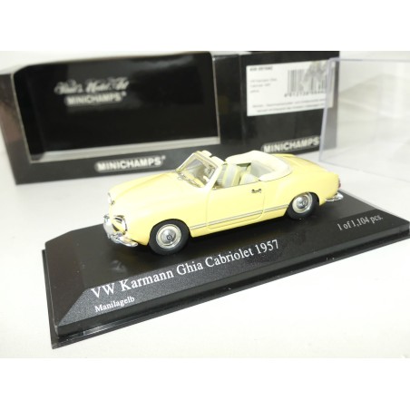 VW KARMANN GHIA CABRIOLET 1957 Jaune MINICHAMPS 1:43