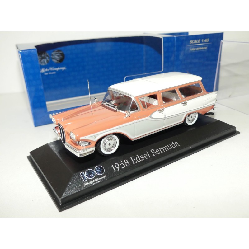 EDSEL BERMUDA 1958 Saumon, Blanc et gris MINICHAMPS 1:43