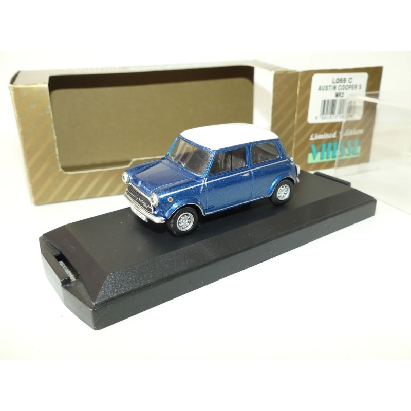 AUSTIN MINI COOPER S MK2 Bleu et Toit Blanc VITESSE L055 C 1:43