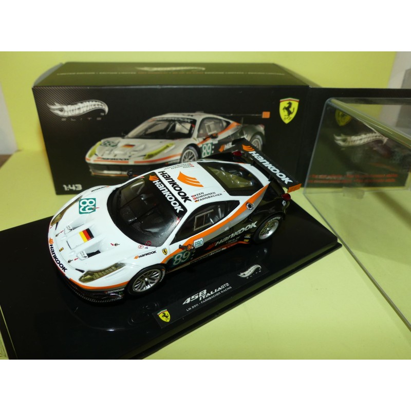 FERRARI 458 ITALIA GT2 NÂ°89 LE MANS 2011 HOTWHEELS 1:43 Abd