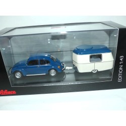 VW COCCINELLE Bleu avec Sa Caravane ERIBA SCHUCO 1:43