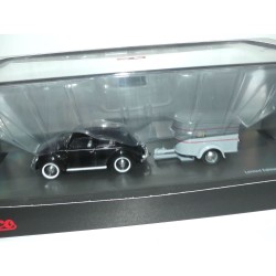 VW COCCINELLE Noir avec Sa Caravane SCHUCO 1:43