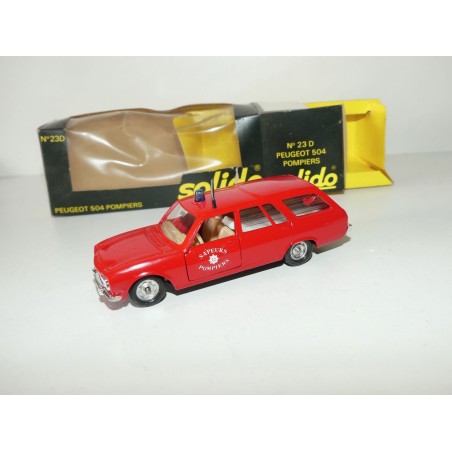 PEUGEOT 504 BREAK AMBULANCE POMPIER SOLIDO 1:43