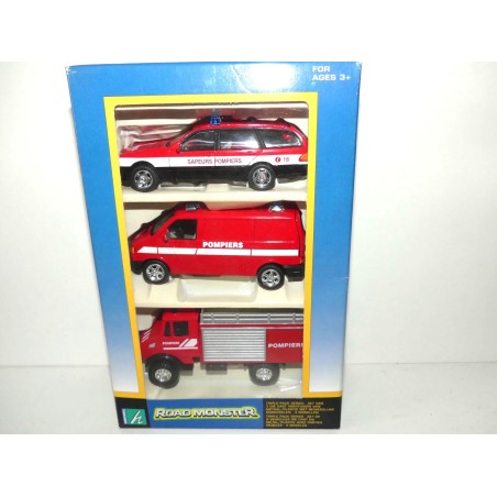 LOT DE 3 VEHICULES DE POMPIERS MERCEDES VW CARARAMA 1:43