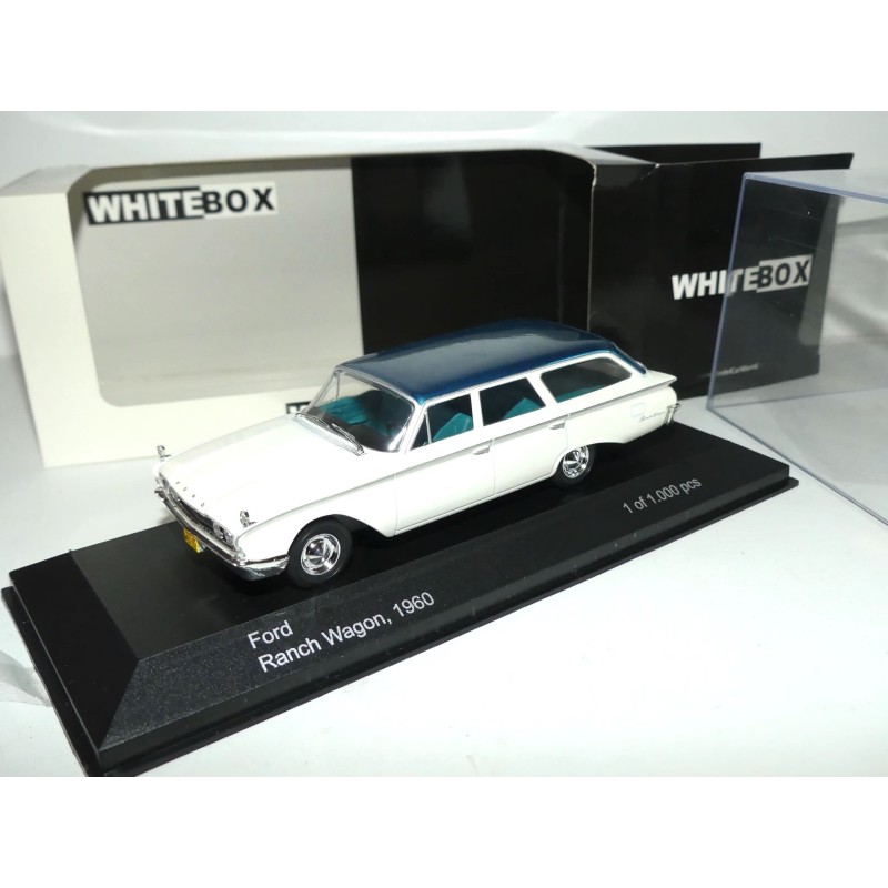 FORD RANCH WAGON 1960 Blanc et Toit Bleu WHITEBOX 1:43