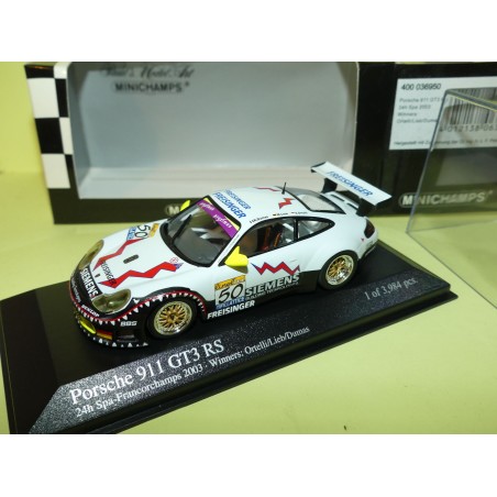 PORSCHE 911 GT3 RS N°50 996 24 Heures DE SPA 2003 MINICHAMPS 1:43 1er